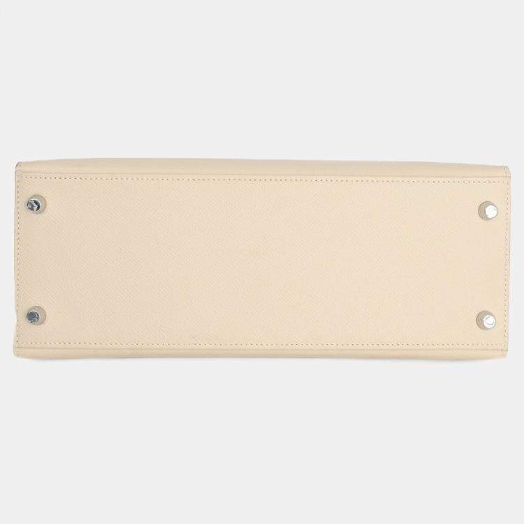 Pre Owned Hermes 2021 Chalk White Epsom Leather Kelly Sellier 28