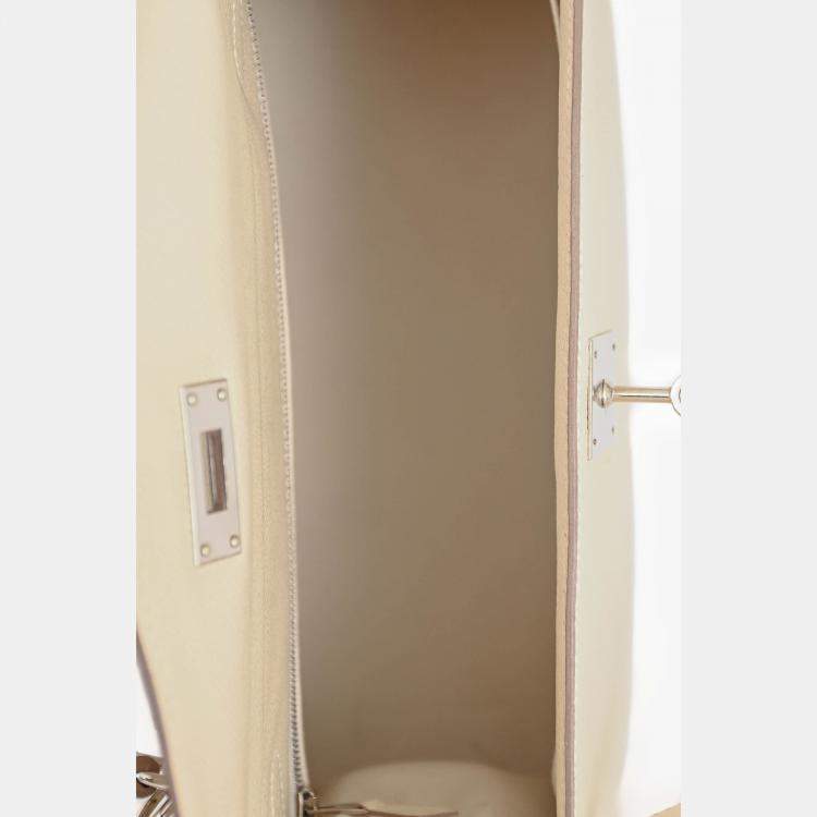 Pre Owned Hermes 2021 Chalk White Epsom Leather Kelly Sellier 28