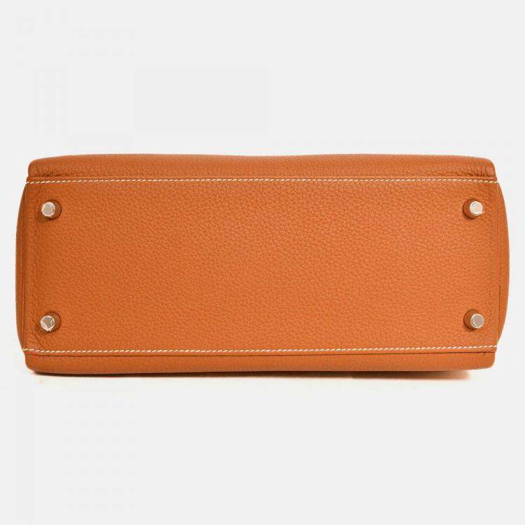 Pre Owned Hermes 2021 Gold Togo Leather Retourne Kelly 28 with Strap