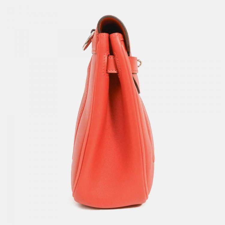 Pre Owned Hermes 2014 Red Perforated Swift Leather 'Berline' 28 Crossbody