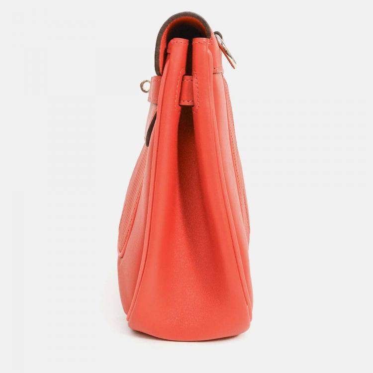 Pre Owned Hermes 2014 Red Perforated Swift Leather 'Berline' 28 Crossbody