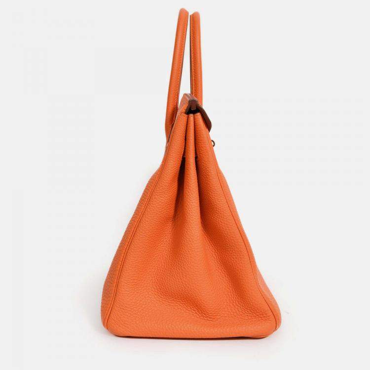 Pre Owned Hermes 2013 Orange Togo Leather Birkin 35