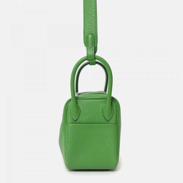 Pre Owned Hermes 2024 A9 Vert Yucca Clemence Mini Lindy 20