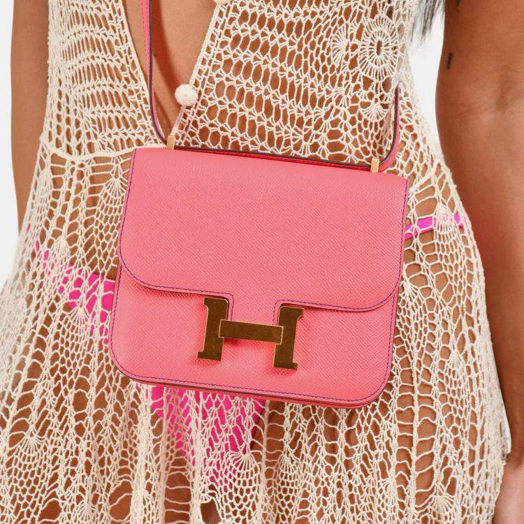 Pre Owned Hermes Pink Epsom Leather Constance 18
