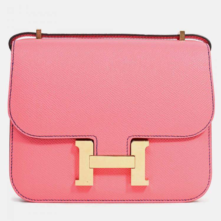 Pre Owned Hermes Pink Epsom Leather Constance 18