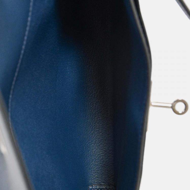 Pre Owned Hermes 2019 Navy Blue Epsom Leather Kelly Depeches 25