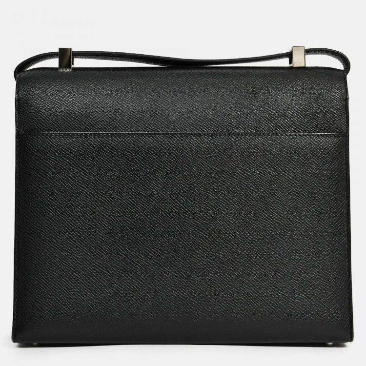 Pre Owned Hermes Black Epsom Leather Verrou 23 Shoulder Bag