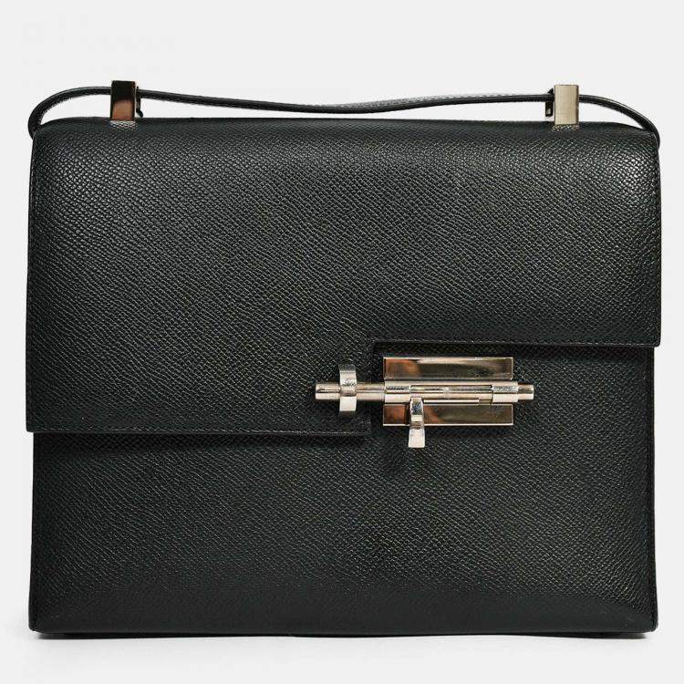 Pre Owned Hermes Black Epsom Leather Verrou 23 Shoulder Bag