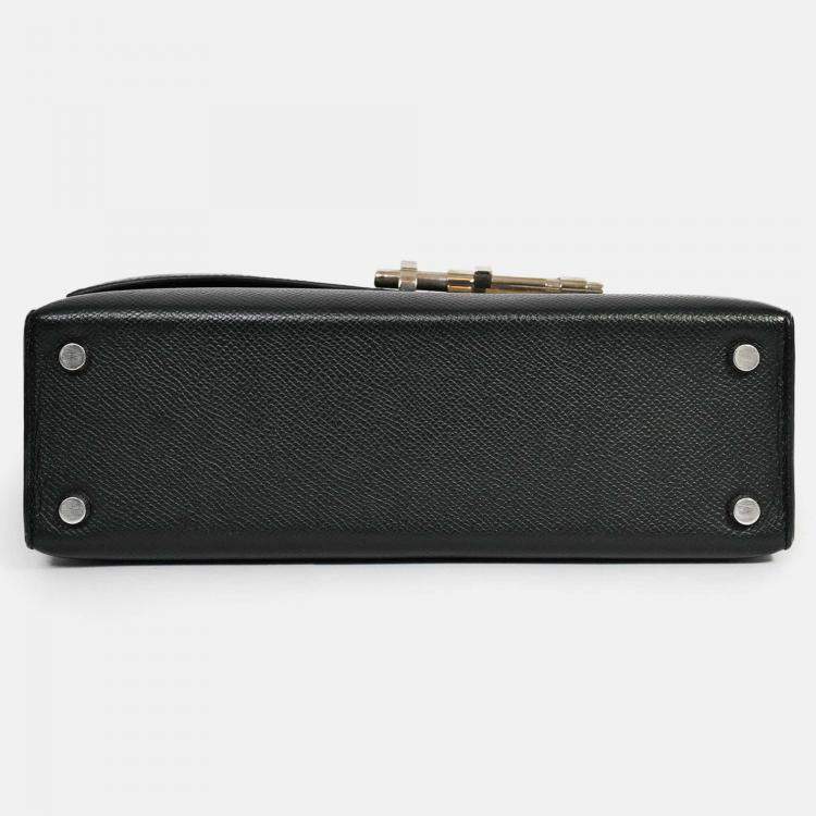 Pre Owned Hermes Black Epsom Leather Verrou 23 Shoulder Bag