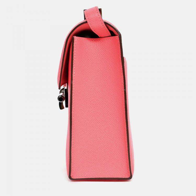 Pre Owned Hermes 2021 Rose Texas Epsom Verrou 23 Crossbody Bag