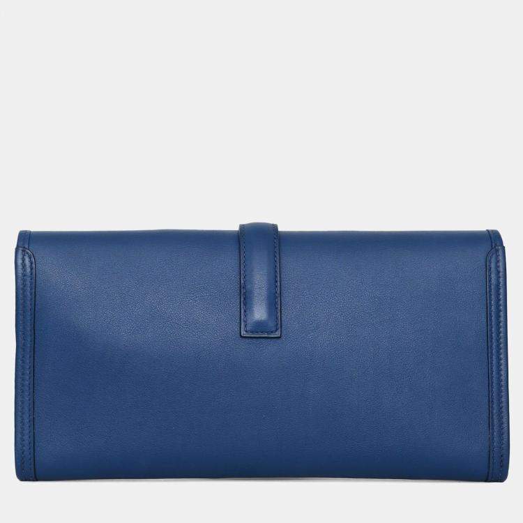 Pre Owned Hermes 2014 Blue Swift Jige Elan 29 Clutch