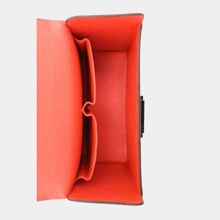 Pre Owned Hermes 2018 Red Mysore Leather Cinhetic Box Top Handle