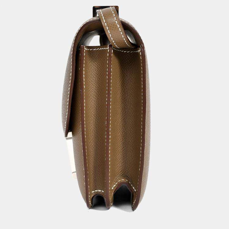 Pre Owned Hermes 2023 Etoupe Epsom Leather Mini Constance 18