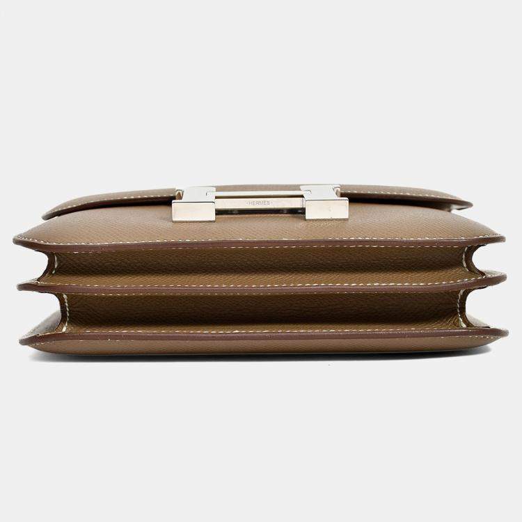 Pre Owned Hermes 2023 Etoupe Epsom Leather Mini Constance 18