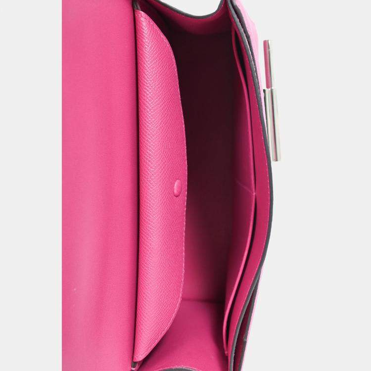 Pre Owned Hermes 2017 Rose Pourpre Epsom Leather Verrou 23 Crossbody Bag