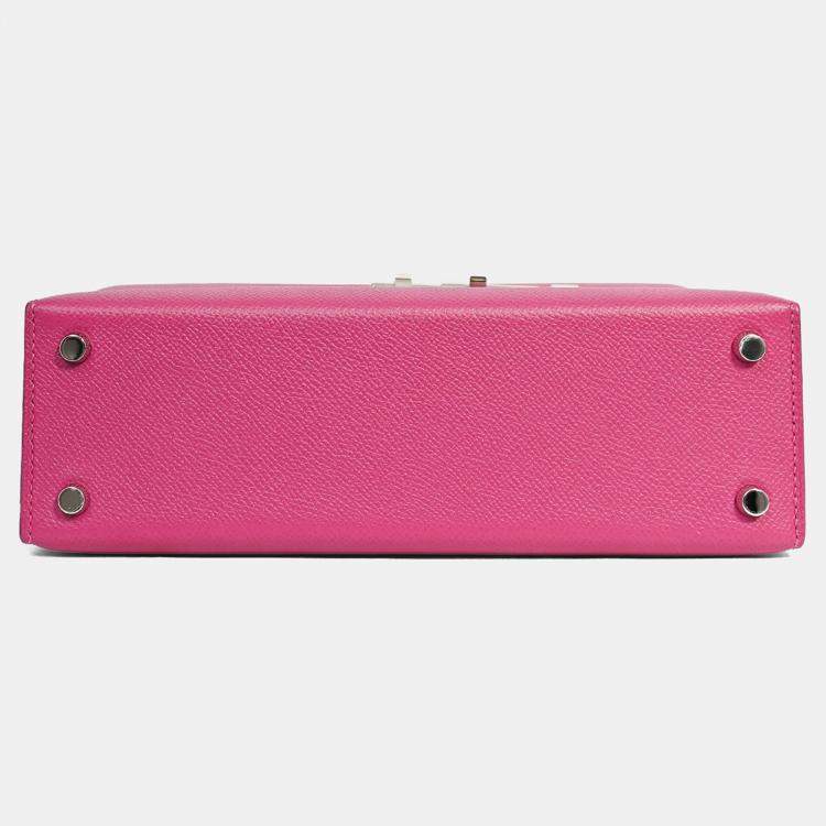 Pre Owned Hermes 2017 Rose Pourpre Epsom Leather Verrou 23 Crossbody Bag