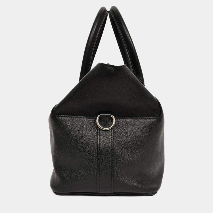 Pre Owned Hermes Black Leather Tool Box 26 Top Handle with Strap