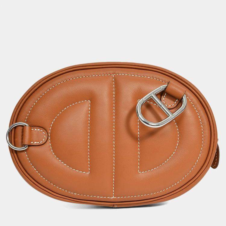 Pre Owned Hermes 2020 Brown Swift Verso "In Loop Belt" Bag