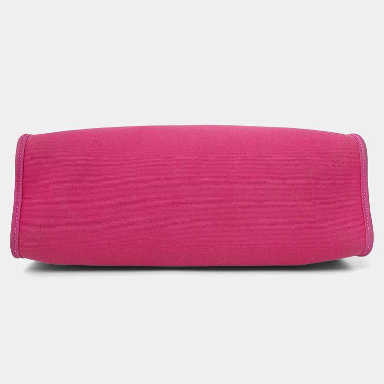 Pre Owned Hermes 2018 L3 Rose Pourpre Canvas/Leather Herbag 31