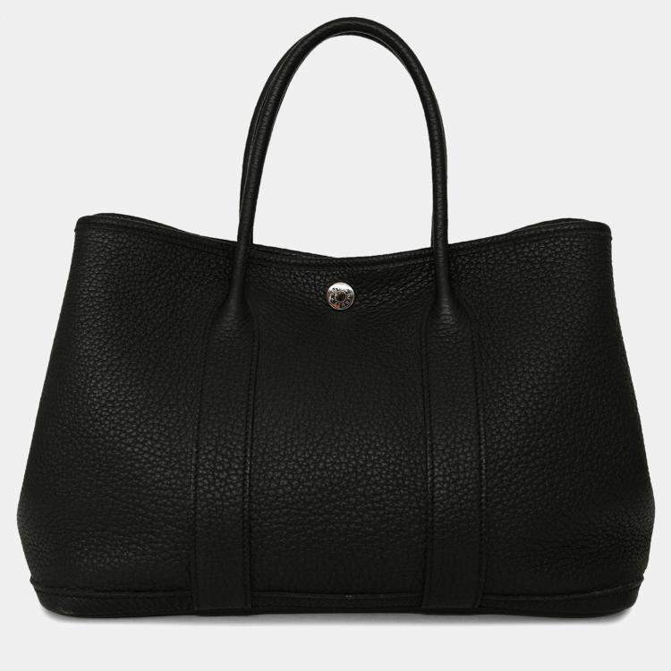 Pre Owned Hermes Black Negonda Leather Garden Party 30