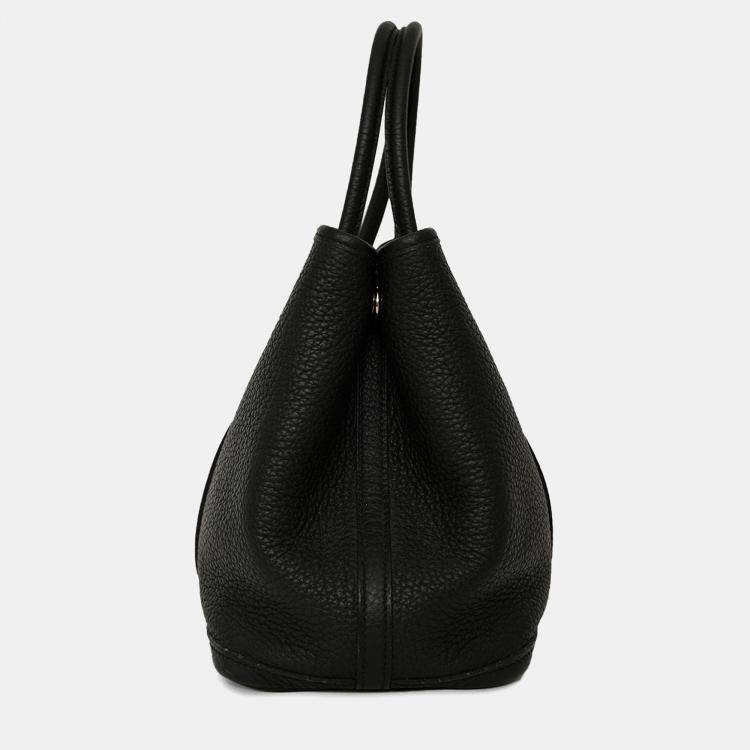 Pre Owned Hermes Black Negonda Leather Garden Party 30