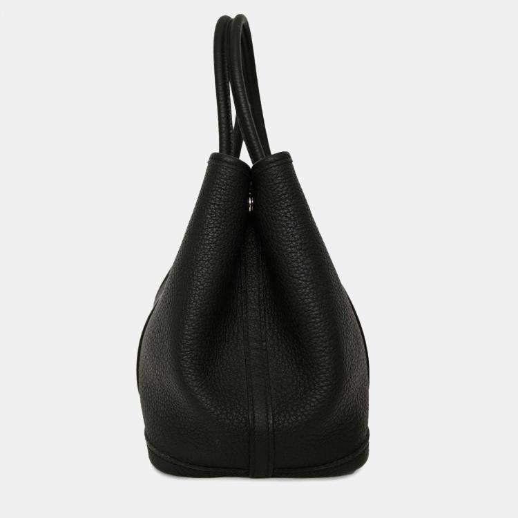 Pre Owned Hermes Black Negonda Leather Garden Party 30