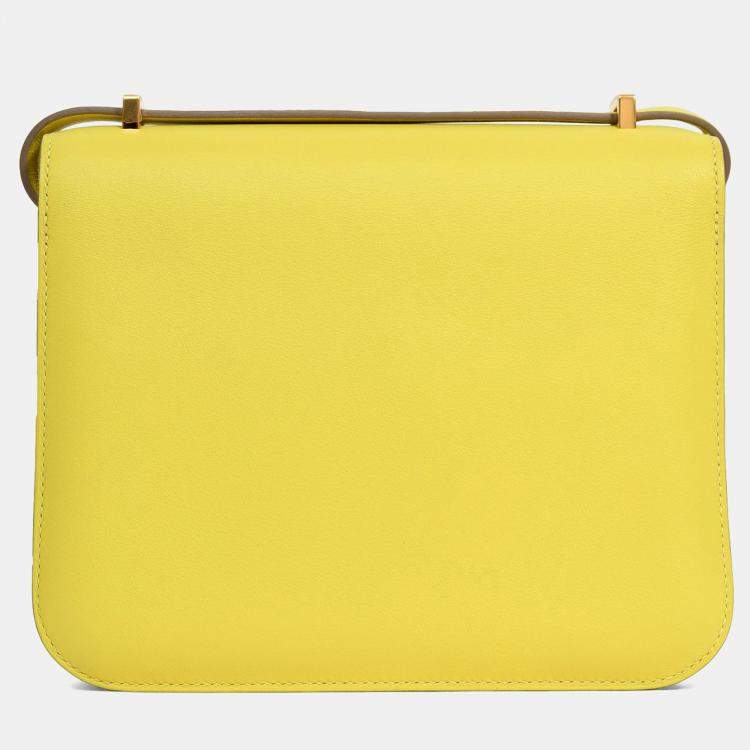 مملوكة مسبقًا Hermes 2019 Lime Swift Leather Mini Constance 18 GHW