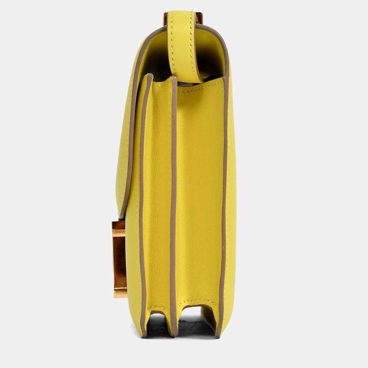 مملوكة مسبقًا Hermes 2019 Lime Swift Leather Mini Constance 18 GHW