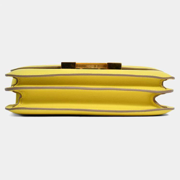 مملوكة مسبقًا Hermes 2019 Lime Swift Leather Mini Constance 18 GHW