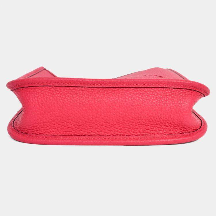 Pre Owned Hermes 2021 Pink Leather Evelyn TPM Crossbody PHW