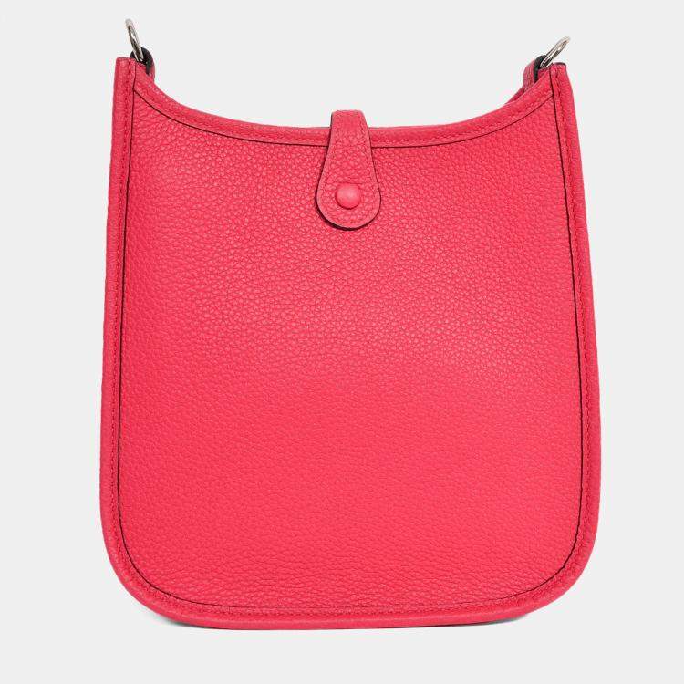 Pre Owned Hermes 2021 Pink Leather Evelyn TPM Crossbody PHW