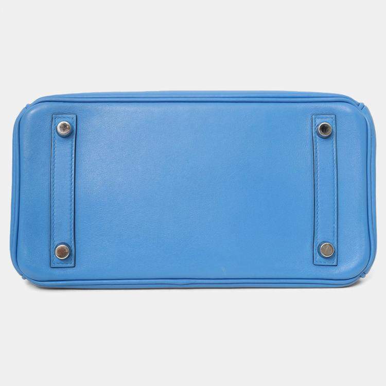 مملوكة مسبقًا Hermes 2015 Blue Swift Leather Birkin 25