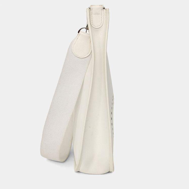 Pre Owned Hermes 2006 White Epsom Evelyn 33