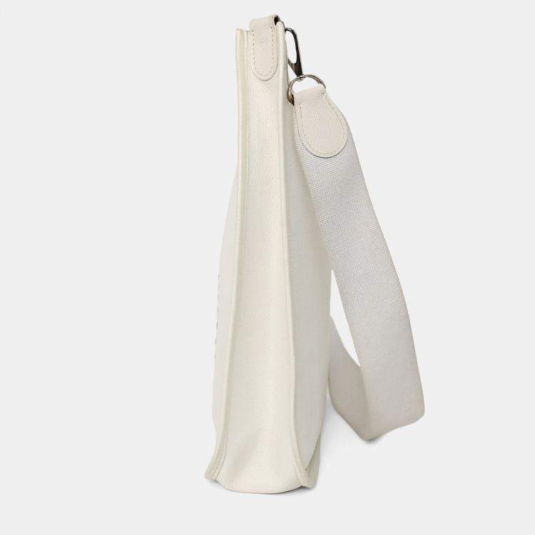 Pre Owned Hermes 2006 White Epsom Evelyn 33