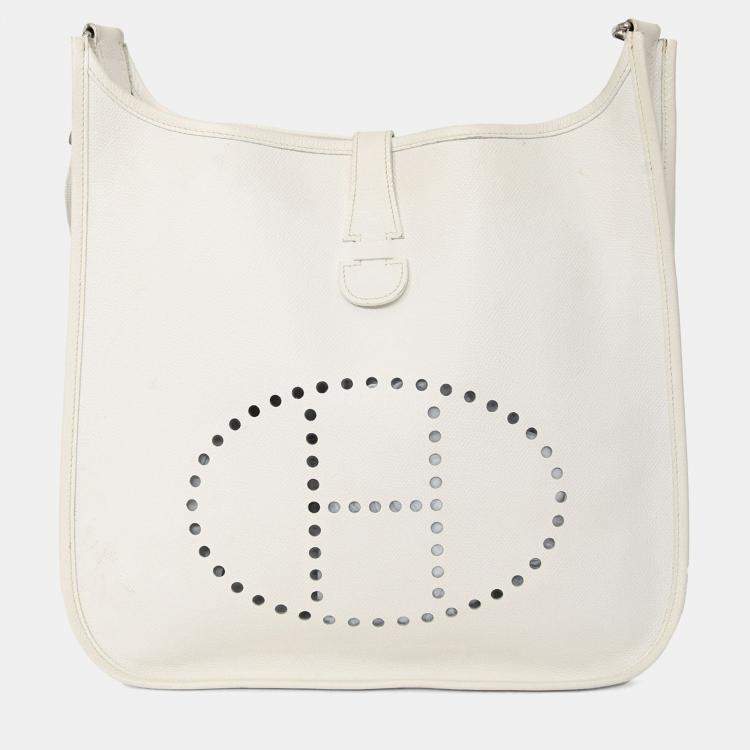 Pre Owned Hermes 2006 White Epsom Evelyn 33