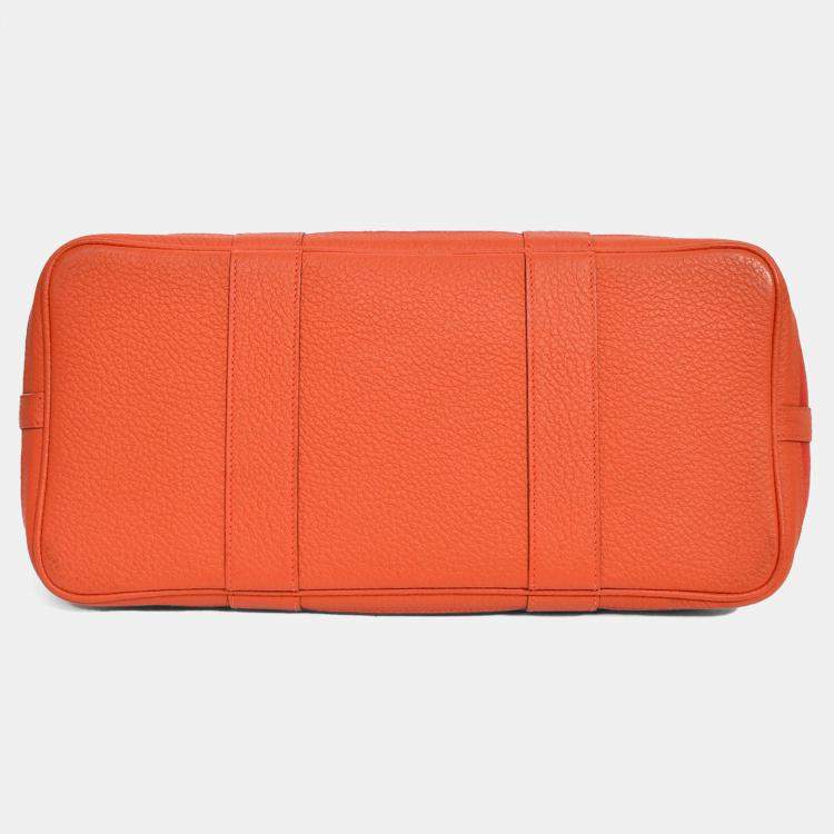 Pre Owned Hermes 2016 Red Canvas/Leather Garden Party Pocket 36 Tote Bag with Strap