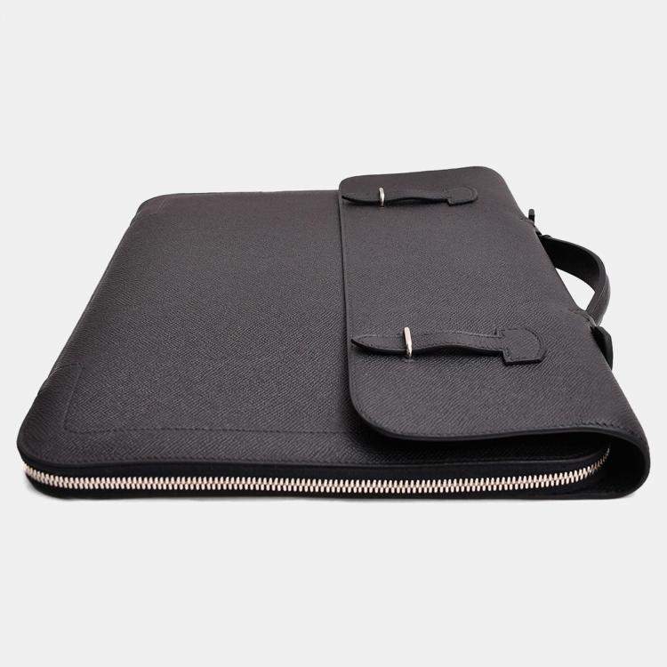 Pre Owned Hermes 2015 Black Epsom Leather Serviette 57 Briefcase