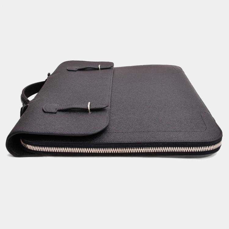 Pre Owned Hermes 2015 Black Epsom Leather Serviette 57 Briefcase