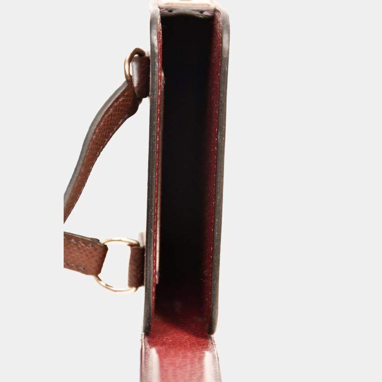 مملوكة مسبقًا Hermes Brown Epsom 'Hac a Box Phone Case' with Strap