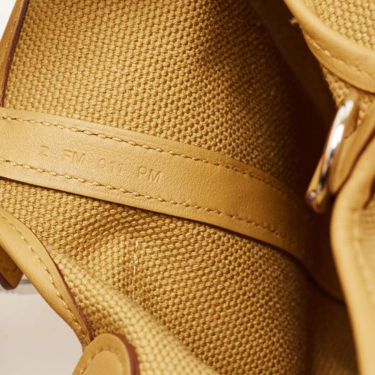 Pre Owned Hermes Cargo Picotin Lock 18 Sesame Toile Goeland and Swift Leather Tote