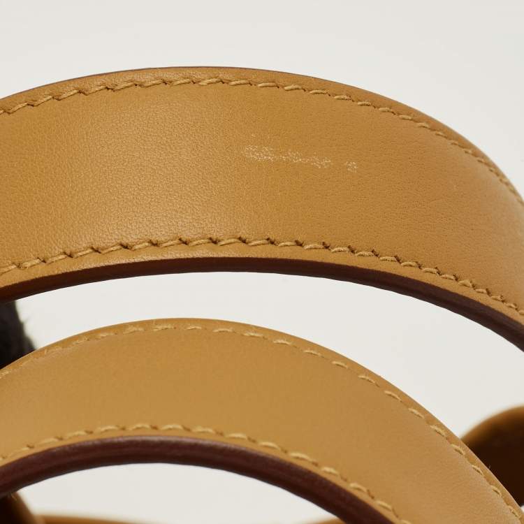 Pre Owned Hermes Cargo Picotin Lock 18 Sesame Toile Goeland and Swift Leather Tote