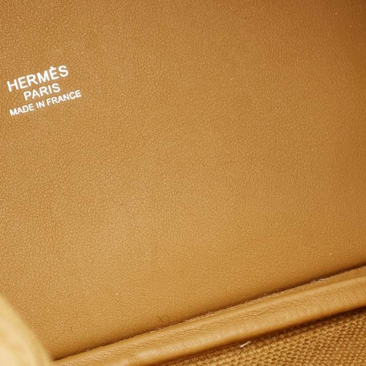 Pre Owned Hermes Cargo Picotin Lock 18 Sesame Toile Goeland and Swift Leather Tote