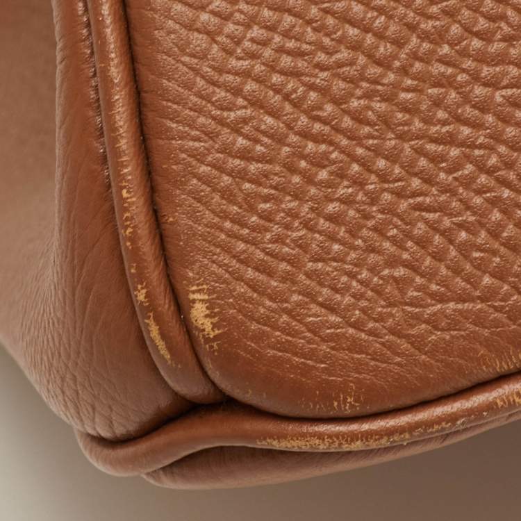 Pre Owned Hermes Birkin 30 Gold Finish Gold Epsom Leather Tote