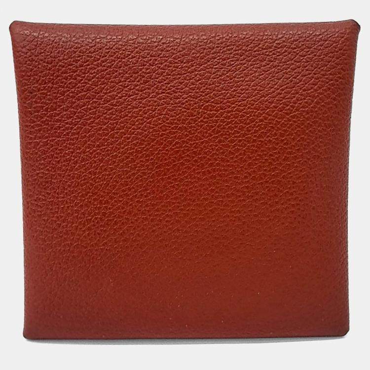 Pre Owned Hermes Red Leather Bastiat Coin Purse