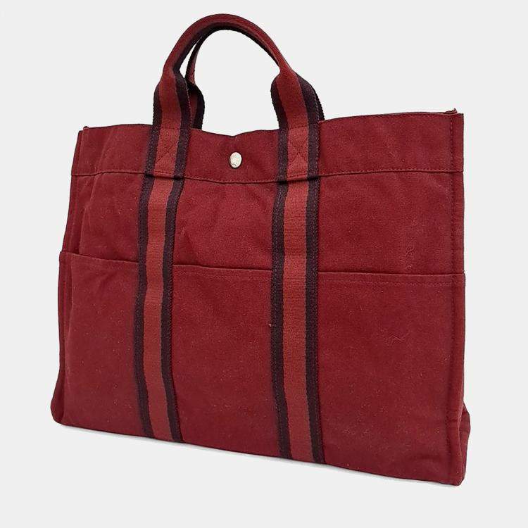 Pre Owned Hermes Red Cotton Furutto Gm