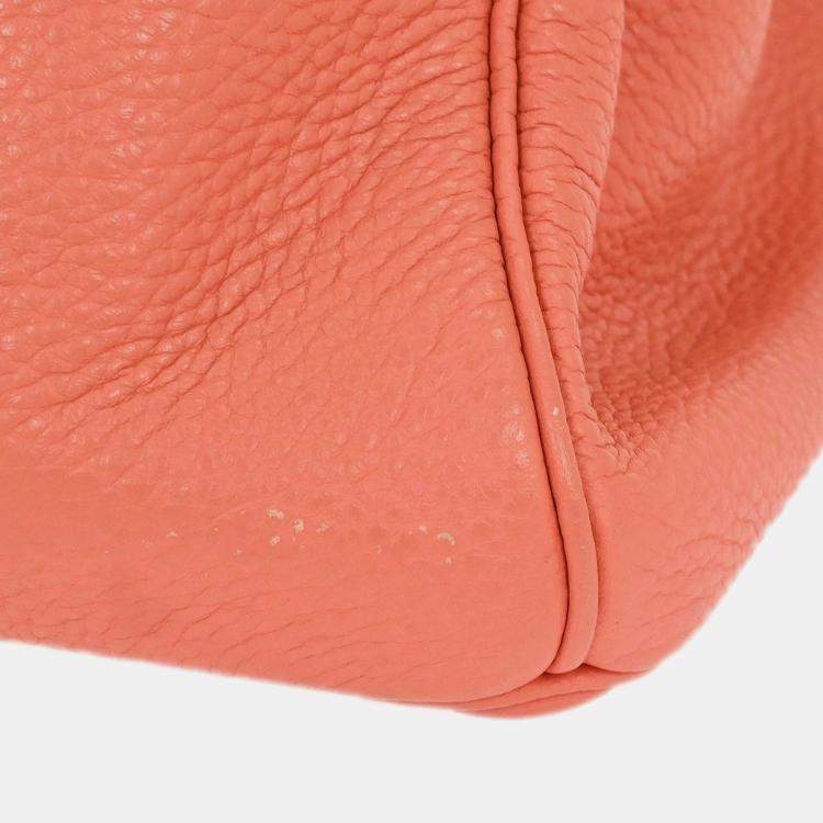 Pre Owned Hermes Birkin 35 Pink Taurillon Clemence Leather Top Handle Bag