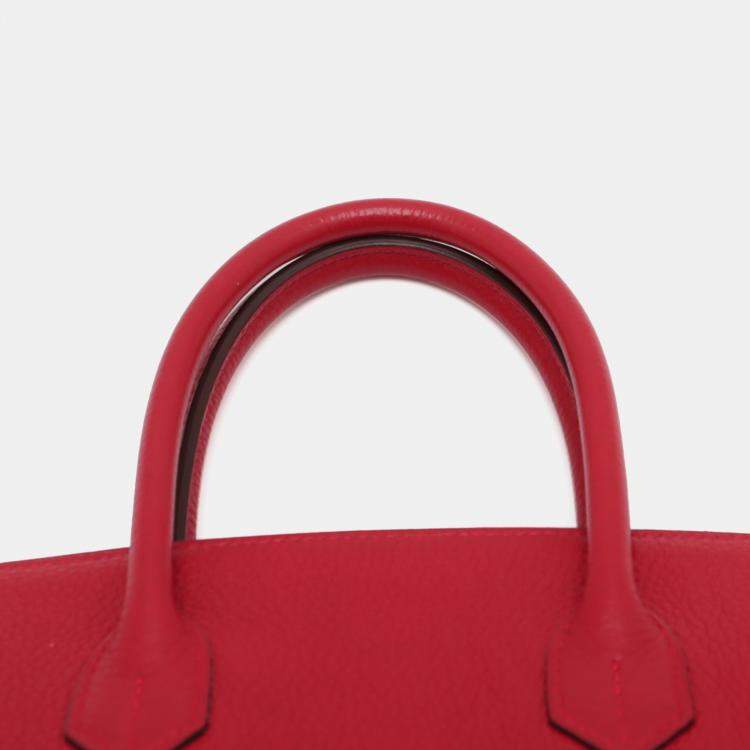 Pre Owned Hermes Rouge Casaque Togo Birkin Retourne 30