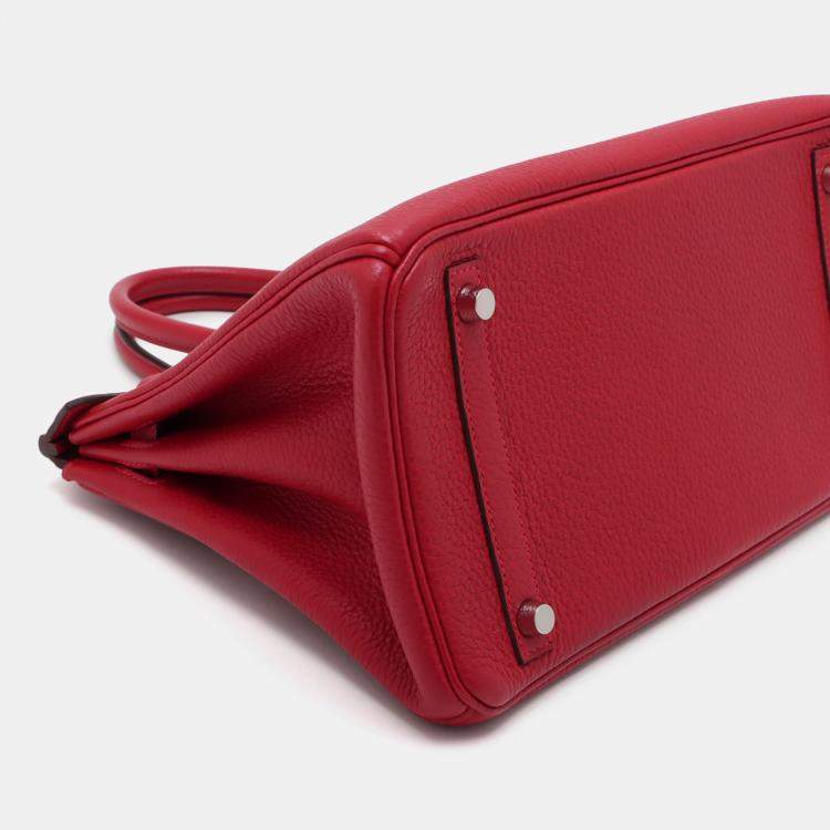 Pre Owned Hermes Rouge Casaque Togo Birkin Retourne 30