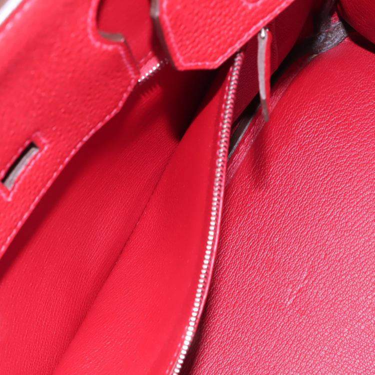 Pre Owned Hermes Rouge Casaque Togo Birkin Retourne 30