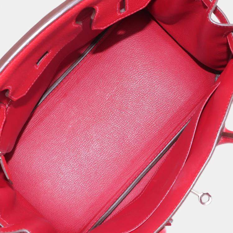 Pre Owned Hermes Rouge Casaque Togo Birkin Retourne 30